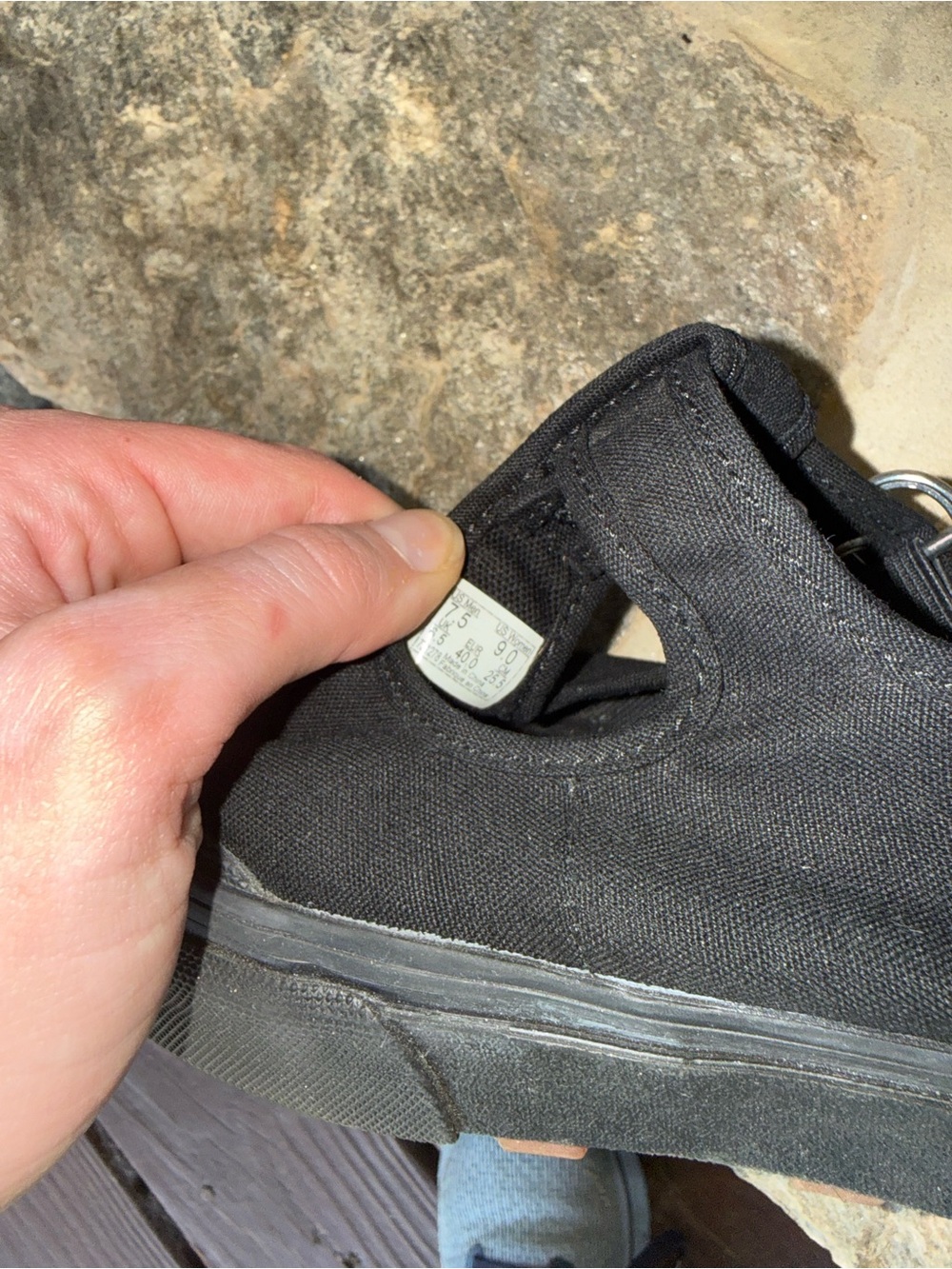 Vans Black Mary Jane Flats with Silver Heart Buckle - Picture 5 of 5